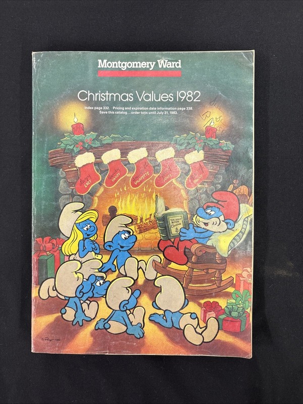 Vintage 1982 Montgomery Wards Christmas Values Color Catalog Toys Smurf Atari VG
