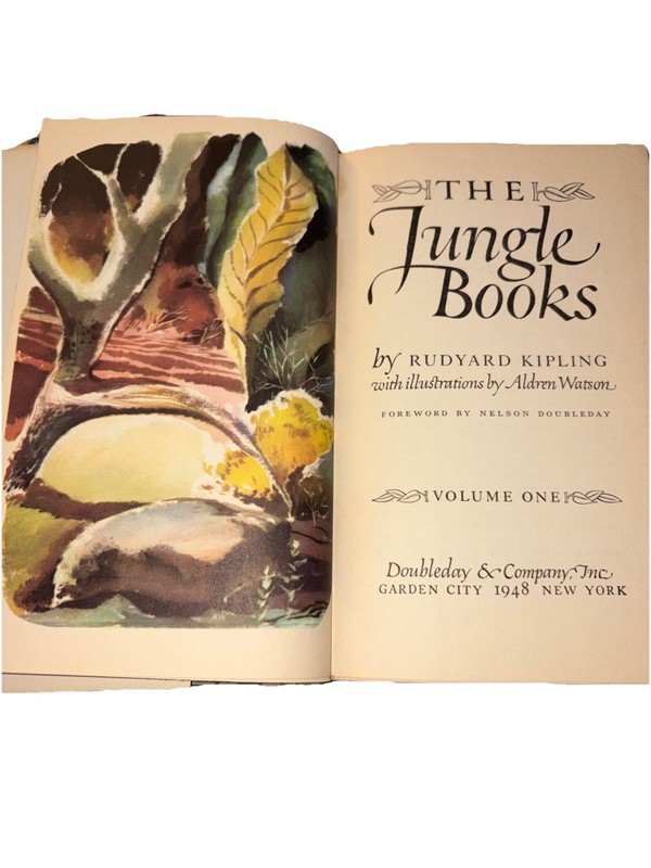 The JUNGLE BOOK Volumes 1 & 2 Rudyard Kipling HC/DJ 1948 Illus. Aldren Watson gallery