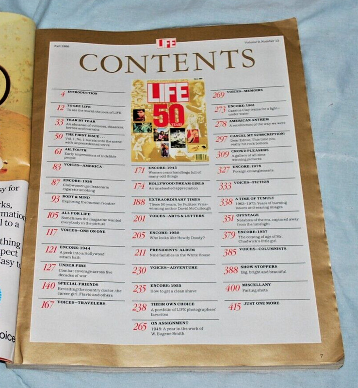 LIFE Magazine 50 Years Special Anniversary Issue Fall 1986 no label 410 pages gallery