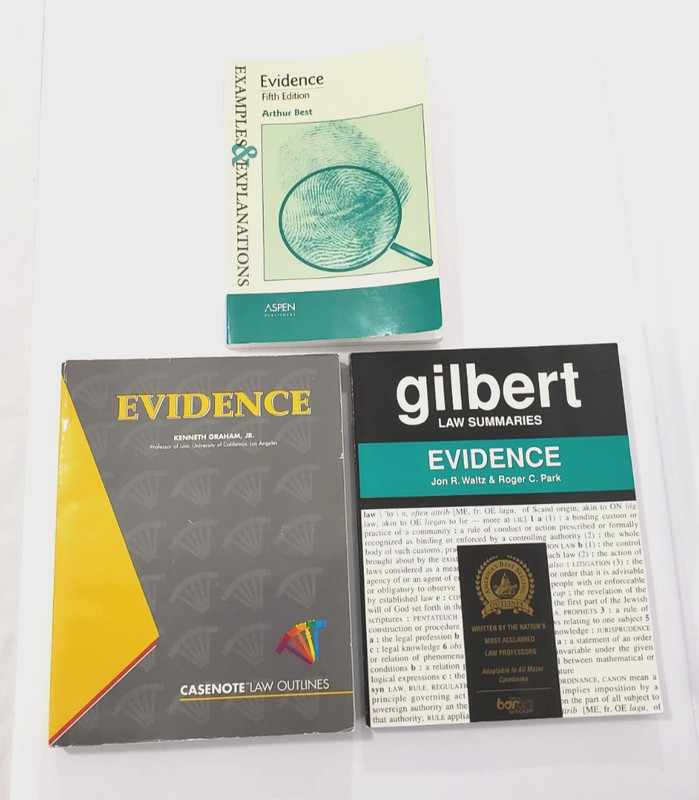 3 Evidence Law School Book Bundle Gilbert Casenote Aspen Examples & Explanations