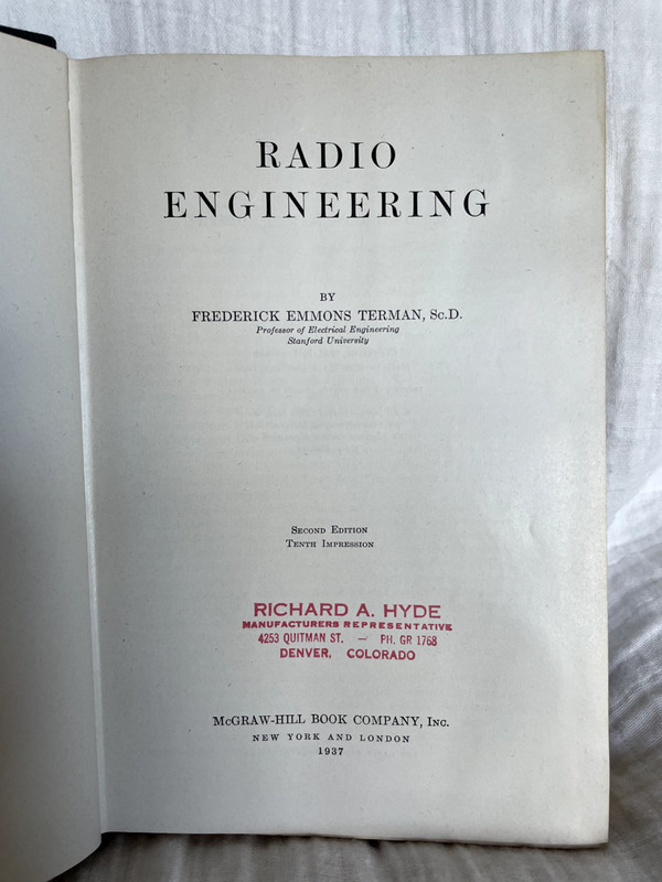 Radio Engineering by Frederick Terman (1937, Hardcover, 2nd Ed.) gallery