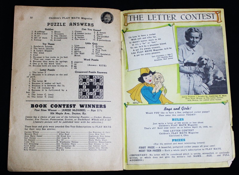 PLAY MATE FOR BOYS AND GIRLS MAGAZINE MARCH 1950 CHILDREN'S INTEREST gallery