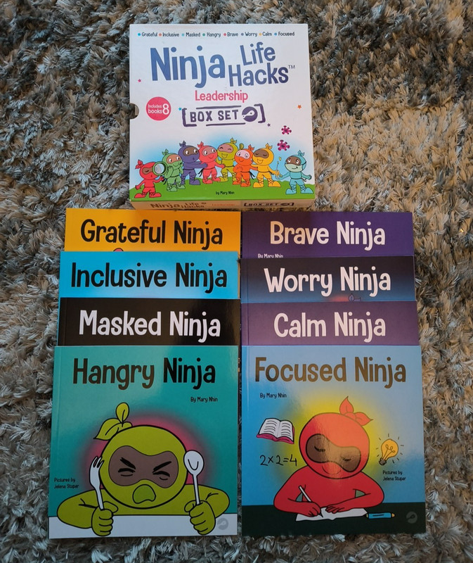 Ninja Life Hacks Leadership 8 Book Box Set Books Mary Nhin Focused Calm Brave