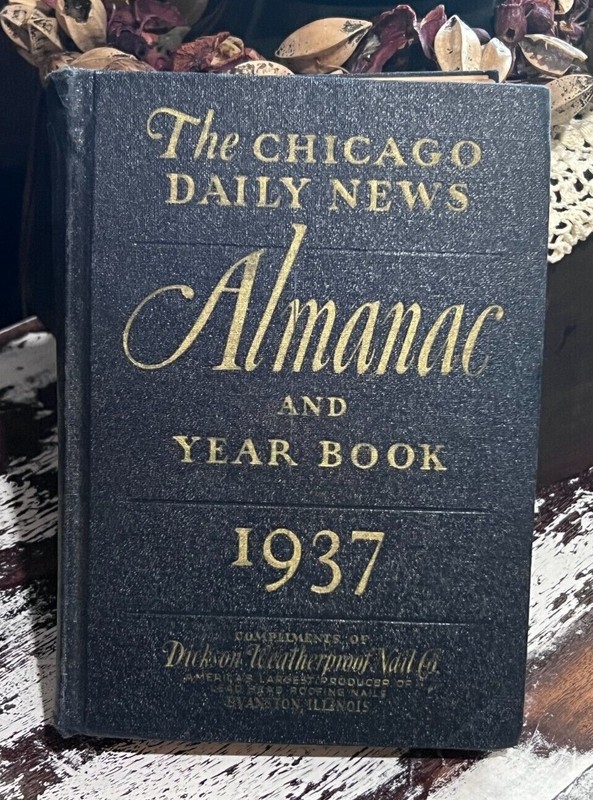 1937 -The Chicago Daily News Almanac And Year Book, Edited by Claude O.Pike
