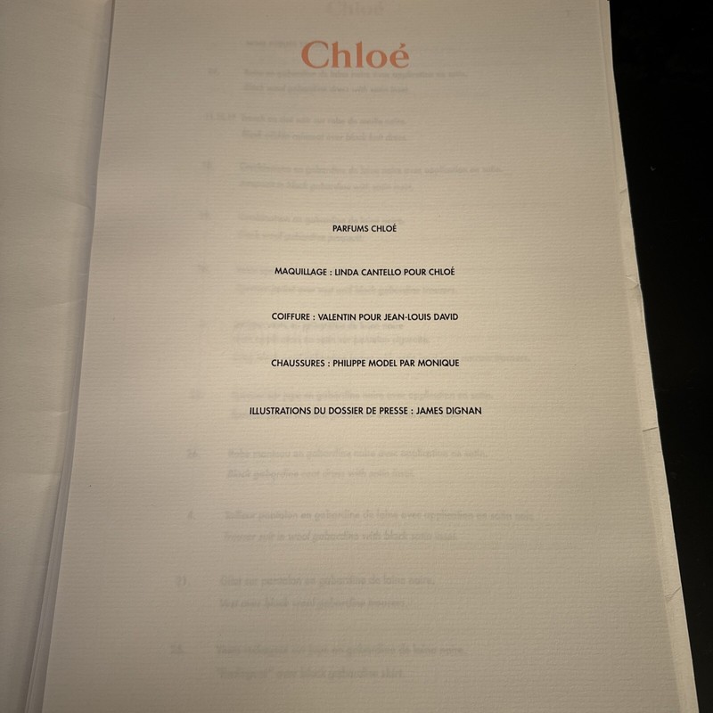 Chloe Runway Show Folder 90’s with 7 Fashion Art Illustrations James Dignan RARE gallery