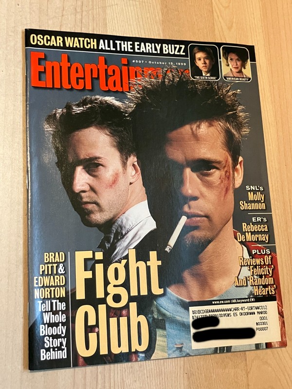 Entertainment Weekly #507, Oct 15, 1999 – Brad Pitt Edward Norton Fight Club