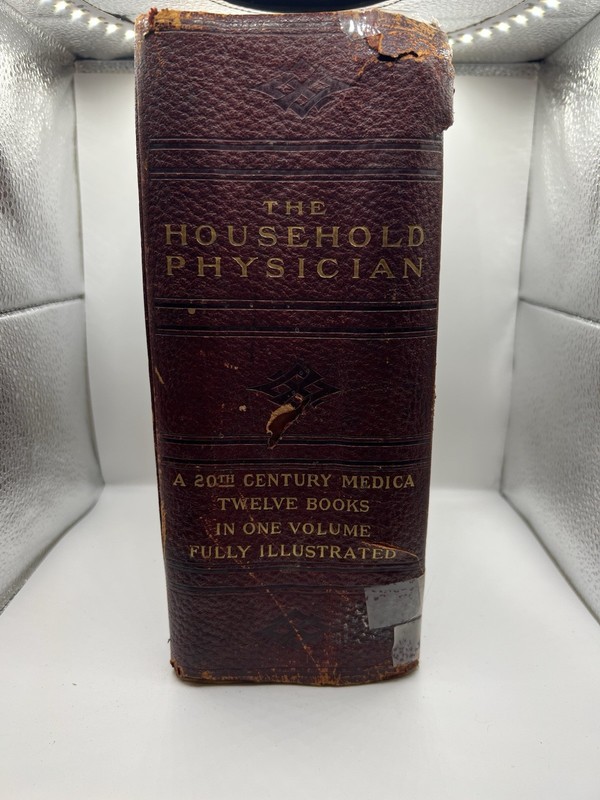 Antique Household Physician 20th Century Medica Leather Book Illustrated 1900s