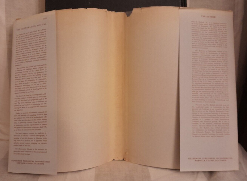 THE RESTORATION MANUAL by Orin M. Bullock, Jr. HC/DJ 1st Edition 3rd Printing gallery
