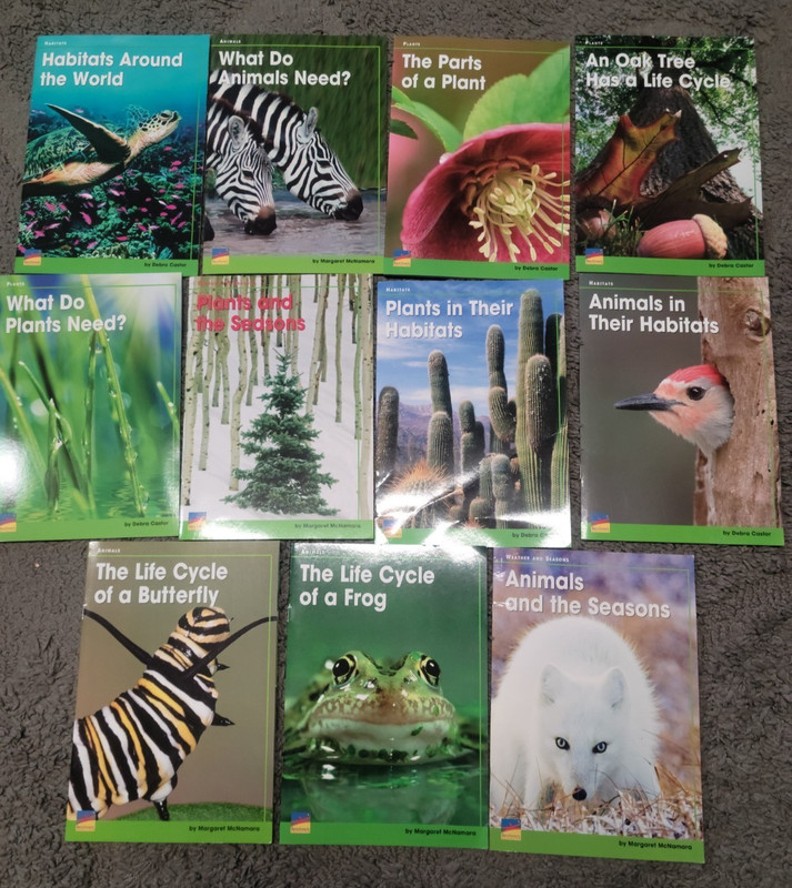* Lot of 15 Benchmark Education Books Animals & Plants Homeschool *