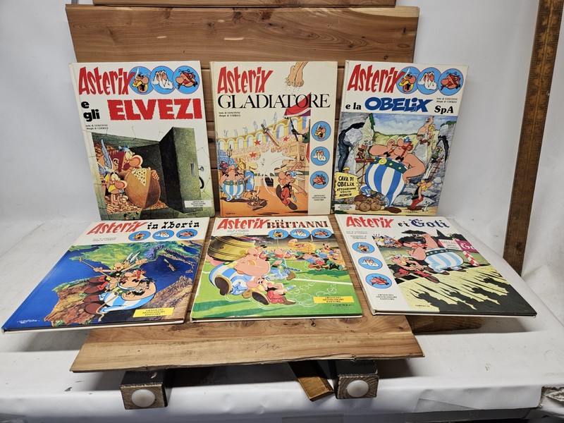 Lot of 6 Asterix And Obelix Italian Vtg Books Asterix Gladiatore, Goti, Iberia