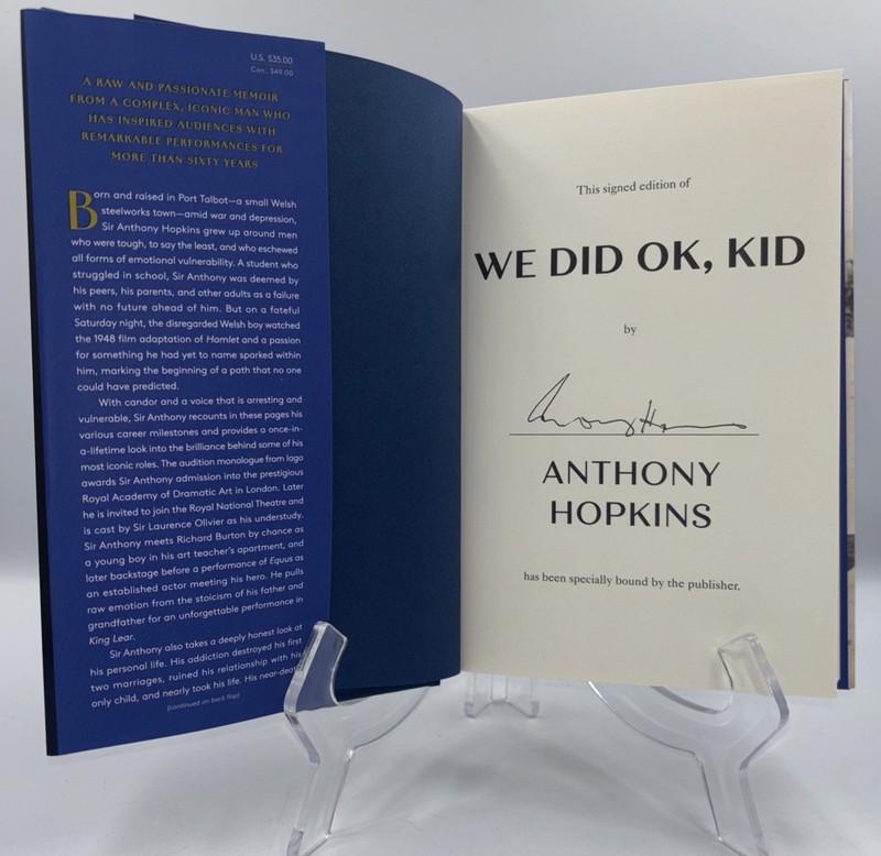 ANTHONY HOPKINS SIGNED AUTOGRAPH WE DID OK KID HC MEMOIR BOOK 1ST ED 1ST PR. #11