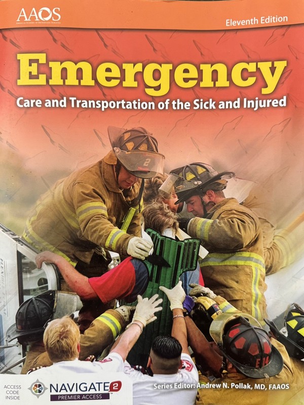 Book And Online Access, AAOS 11th Edition EMT Emergency Care and Transportation.