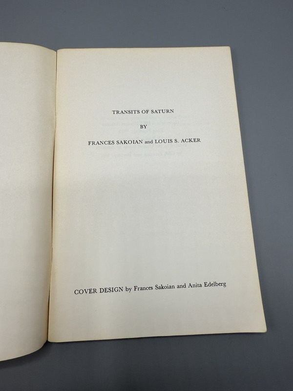 Lot of 4 Frances Sakoian - Transits of Saturn, Neptune, Jupiter, Uranus 1972-74 gallery