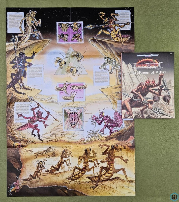 Thri-Kreen of Athas (Advanced Dungeons Dragons: Dark Sun) w POSTER TSR 2437