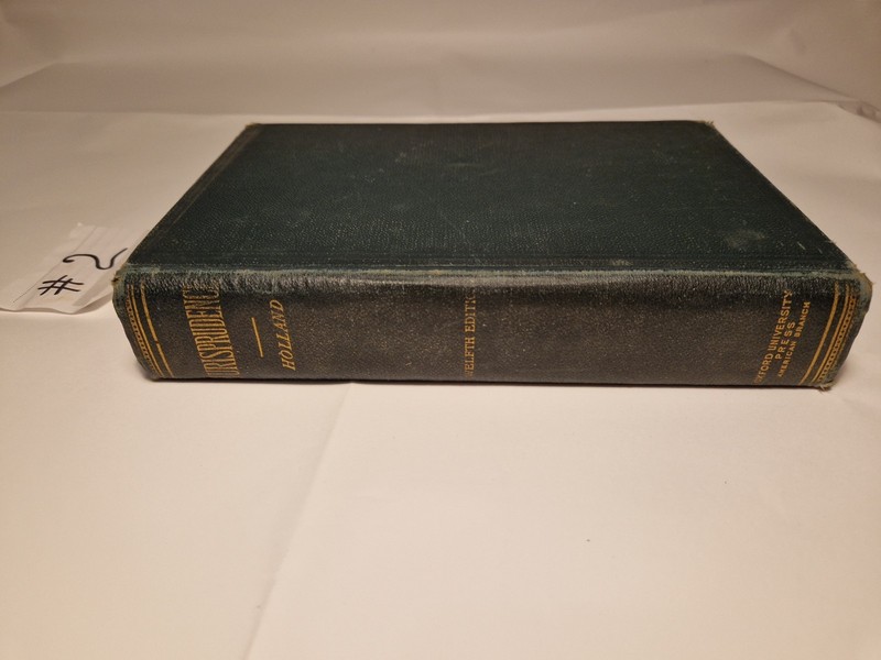 Thomas Erskine Holland Elements of Jurisprudence 12th Edition Hardcover 1917 gallery