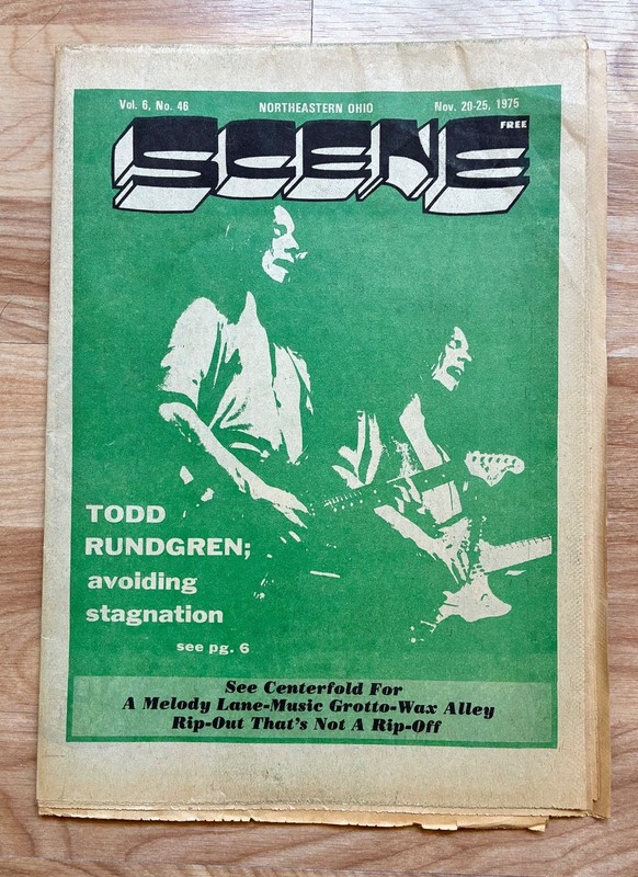 SCENE Magazine Cleveland Rock Weekly Paper, TODD RUNDGREN Cover November 20 1975