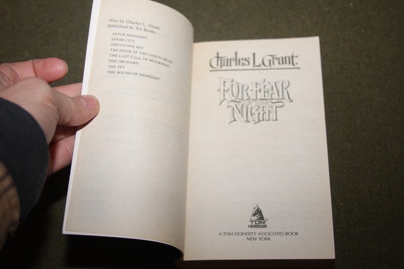 For Fear of the Night by Charles L. Grant 1988 PB 1st Printing Tor Horror gallery