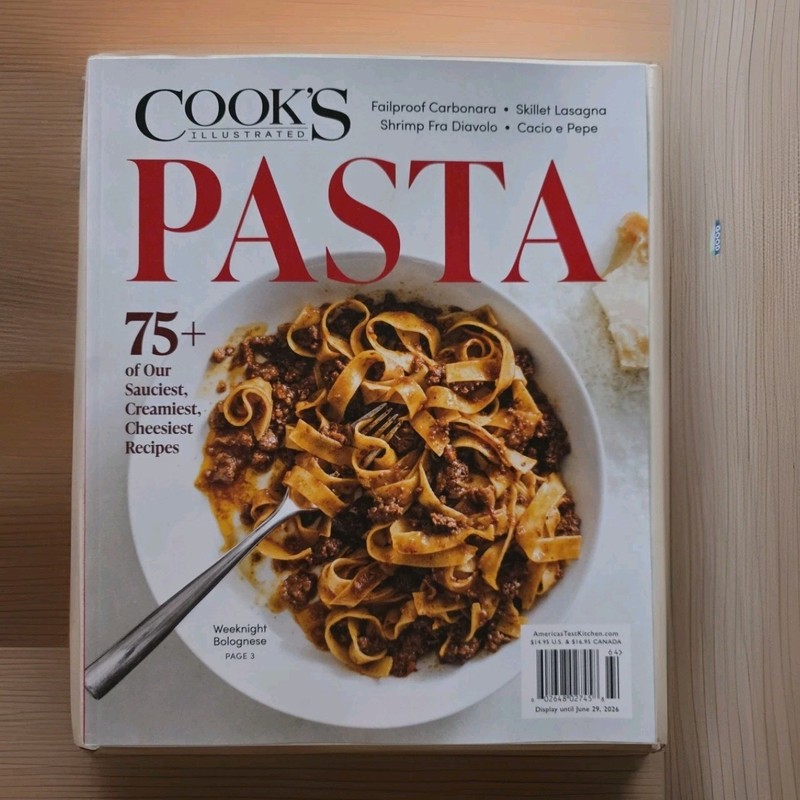 Cook’s Illustrated Magazine Pasta 75+ Recipes