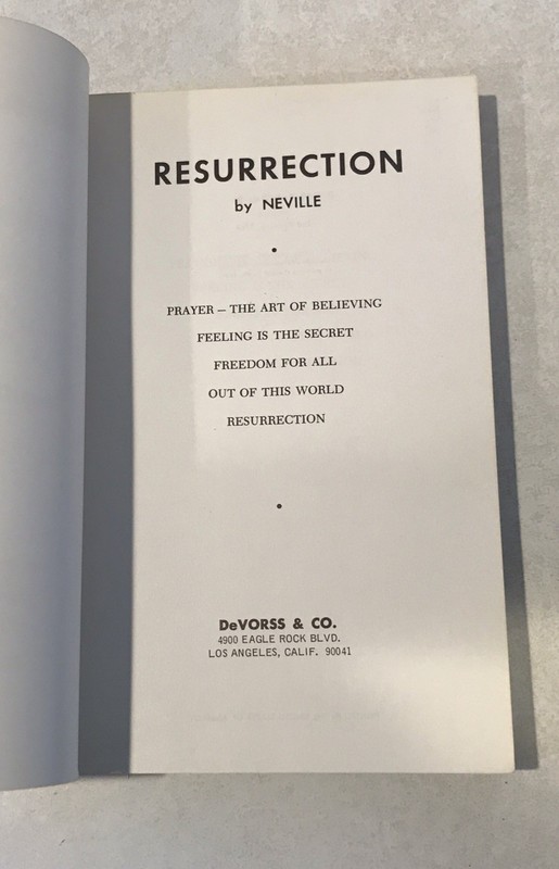 Neville Goddard, Resurrection, 1966 Second Printing New Thought Metaphysics PB gallery
