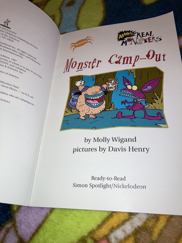 VTG 90’s Nickelodeon Aahhh Real Monsters Camp Out Book Molly Wigand Little Simon gallery