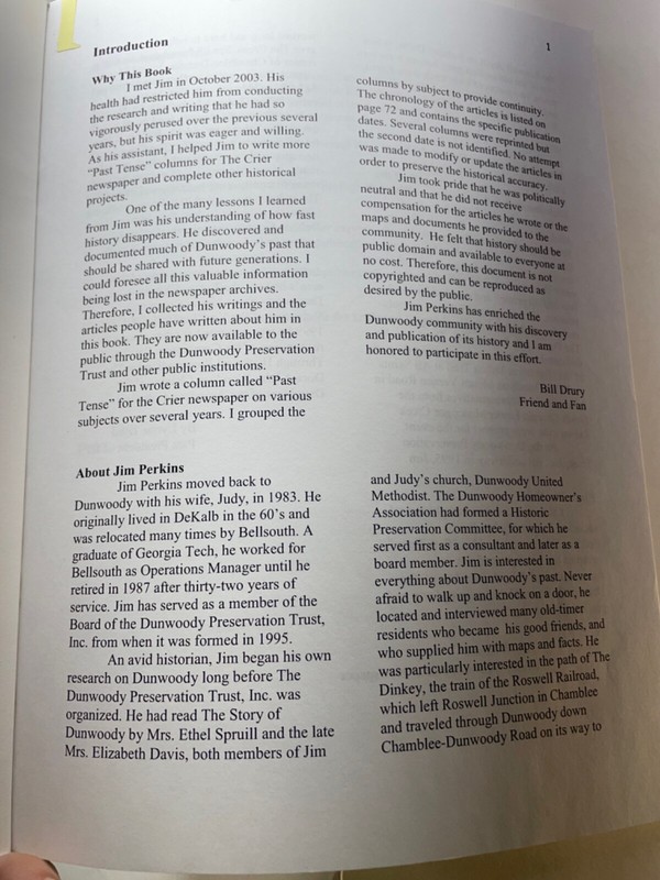 The Writings of Jim Perkins Dunwoody Historian - Bill Drury gallery