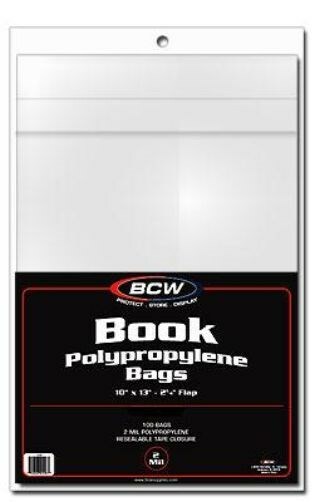 300 BCW 10 x 13 Archival Safe Book Poly Bags non-reseal 10×13 covers sleeves