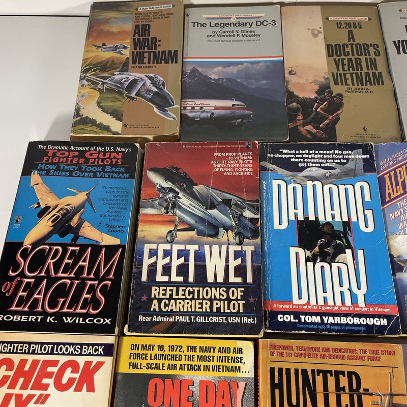 Lot of 21 Vintage Vietnam War Military Aviation Navy Air Force Memoir Books gallery