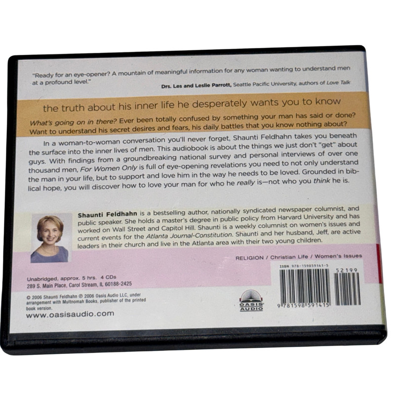 For Women Only Shaunti Feldhahn Audiobook 4 CD Set Unabridged Inner Lives of Men gallery