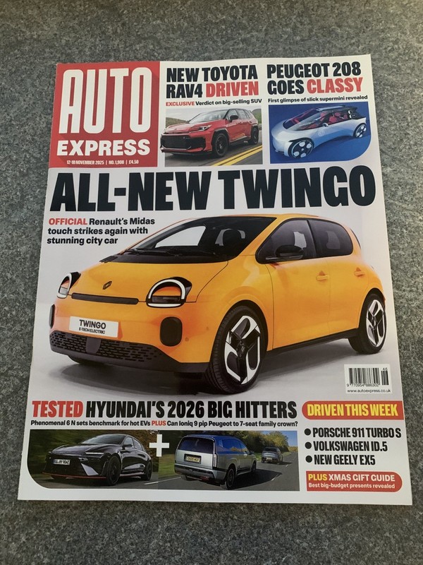 AUTO EXPRESS Magazine 12-18 November 2025 All New Twingo Toyota RAV4 Hyundai