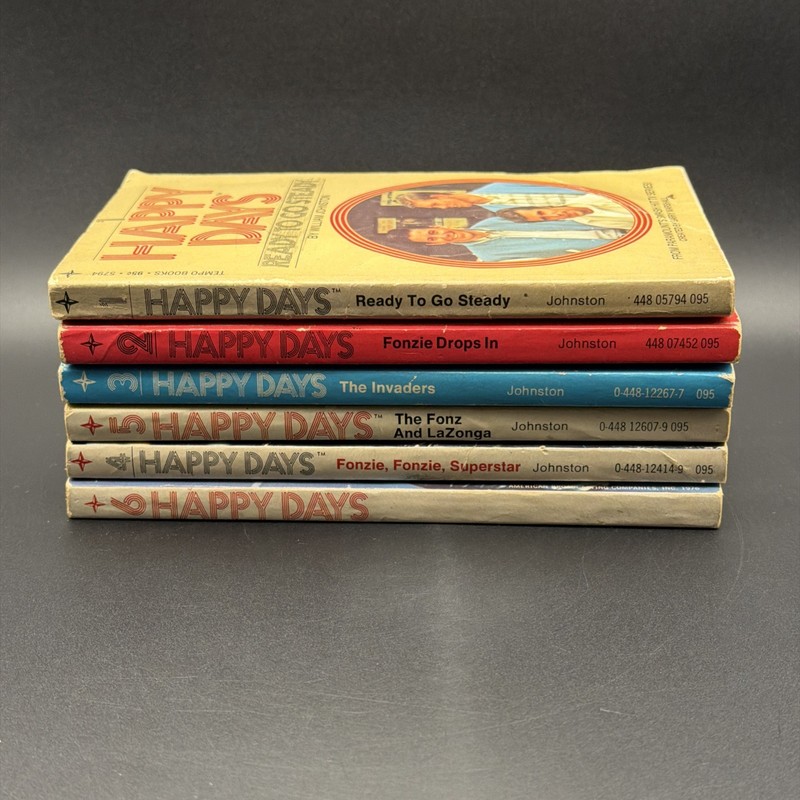 Happy Days #1 2 3 4 5 6 Tempo Books 1974 Paperback Lot The Fonz ; Johnston