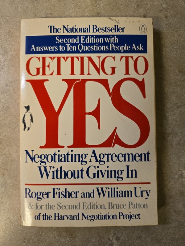 Getting to YES 2nd Edition Roger Fisher William Ury Negotiation Conflict Resolut
