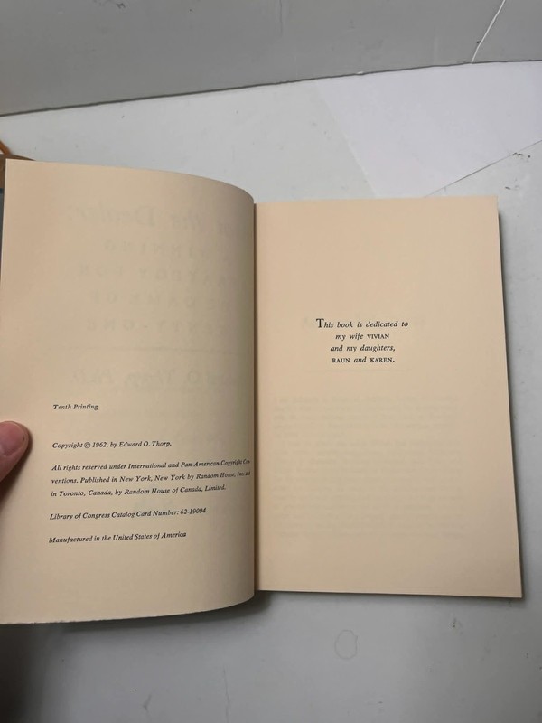 Beat The Dealer by Edward O. Thorp 1962 Hardcover - No Dust Jacket gallery