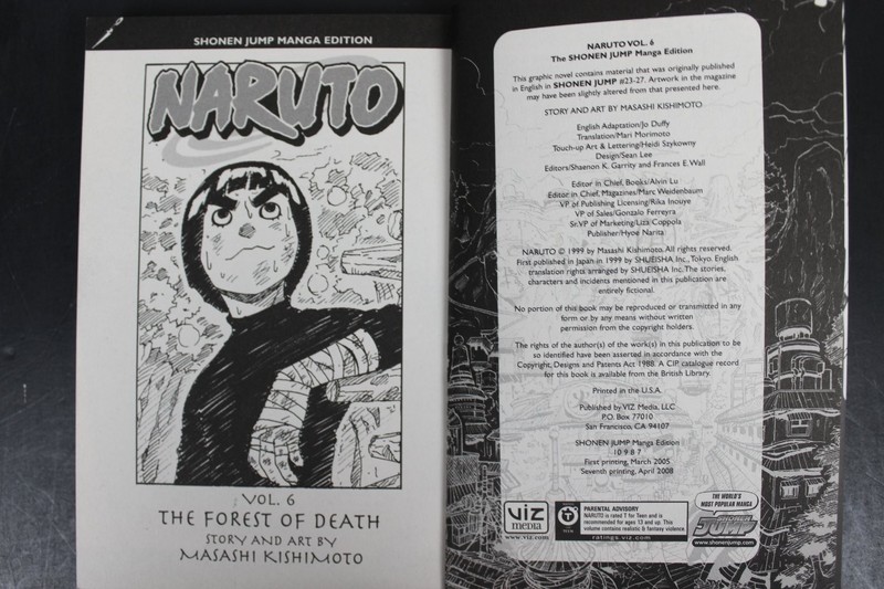 Naruto Vol 6 The Forest of Death Masashi Kishimoto Manga Shonen Jump 2008 VIZ VG gallery