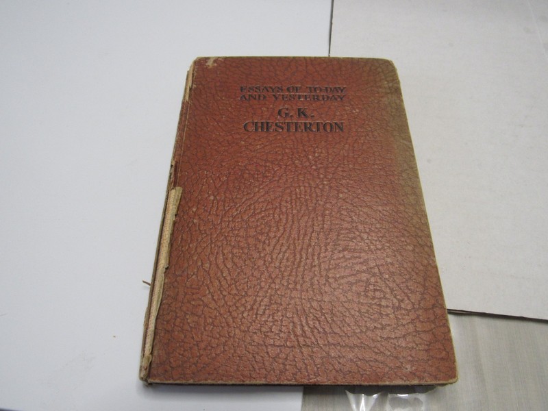 VTG 1928 G.K. Chesterton Essays of To-Day and Yesterday