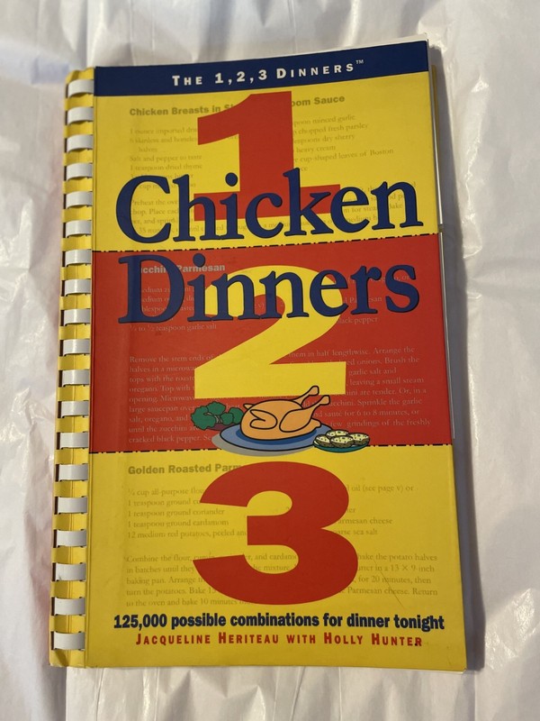 1, 2, 3 Chicken Dinners 125,000 Possible Combinations for Dinners, cookbook,