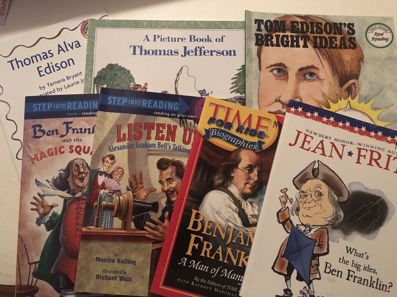 Lot 7 American History Biographies of 4 Men in Early America Class or Homeschool