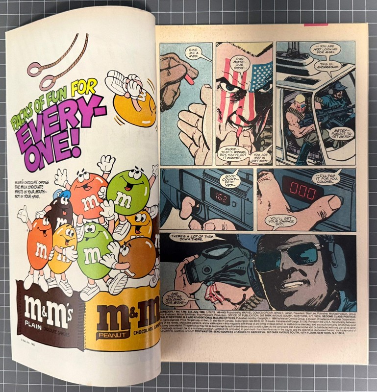 🔑 DAREDEVIL #232 [MARVEL COMICS] DIRECT *1ST APP. NUKE* 1986 gallery