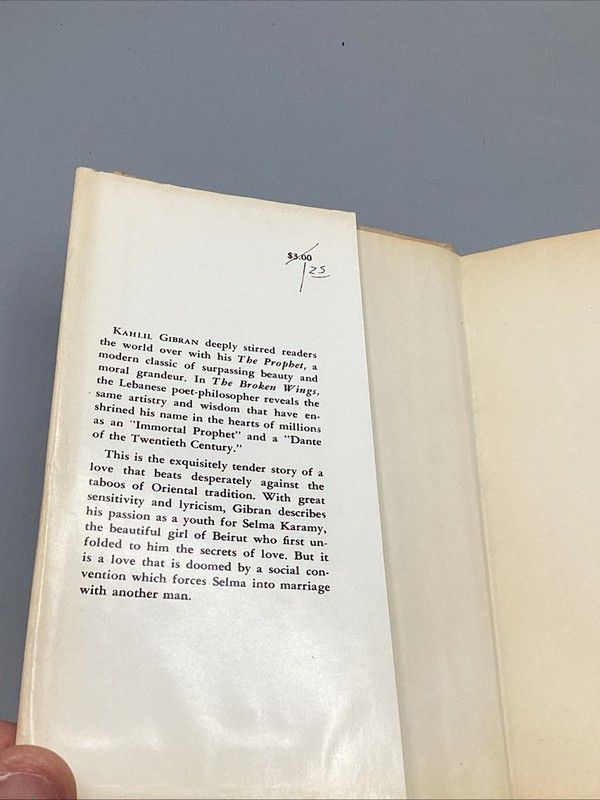Kahlil Gibran THE BROKEN WINGS (1965)-2nd Edition-HC/DJ gallery