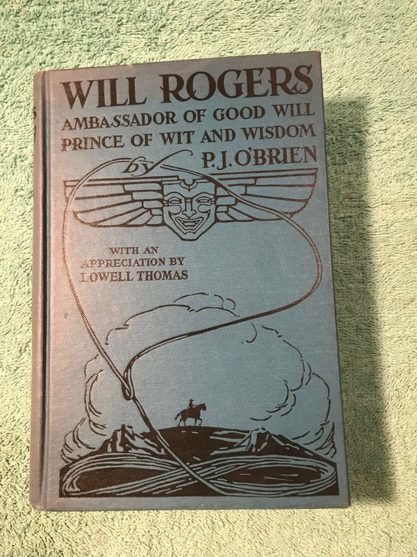 Vintage Book WILL ROGERS Hardcover 288 Pages by P.J. O'BRIEN 1935 Illustrated gallery