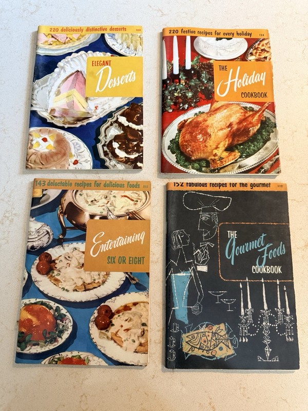 Vintage 1955 Culinary Arts Institute Cookbooks x 4 Desserts Holiday Etc.