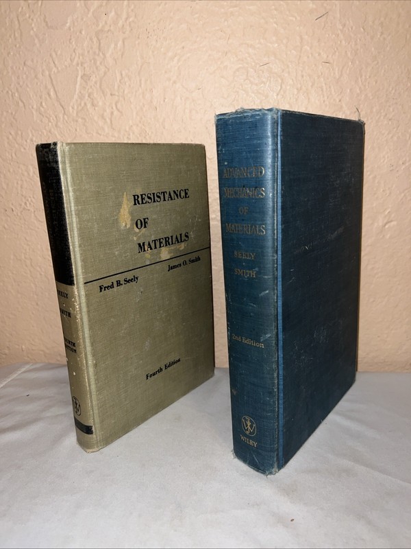Lot Of 2 John Wiley & Sons Books: Resistance Of Materials & Advanced Mechanics
