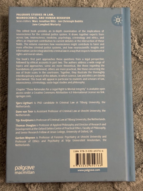 Neurolaw Advances in Neuroscience, Justice & Security Hardcover Dave Van Toor gallery