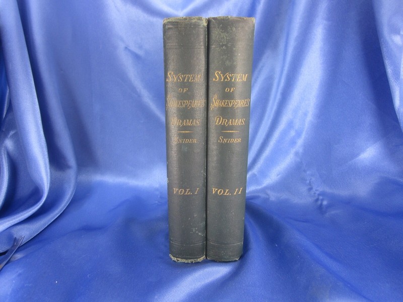 SCARCE 1ST EDITION 1877 SYSTEM OF SHAKESPEARE’S DRAMAS 2 VOLUMES DENTON J SNIDER