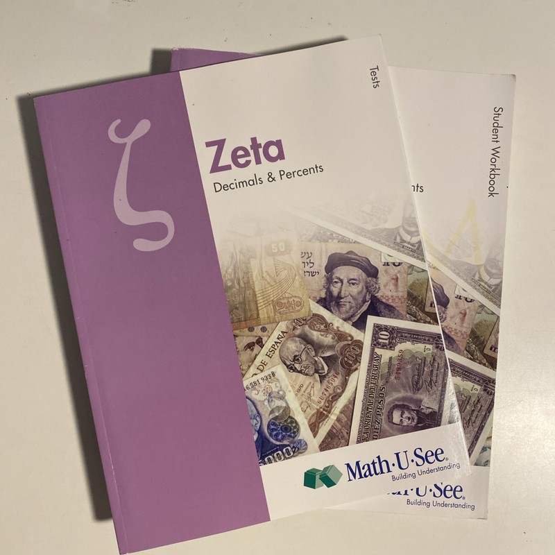 Math-U-See Zeta Decimals and Percents-Tests and Student Workbook