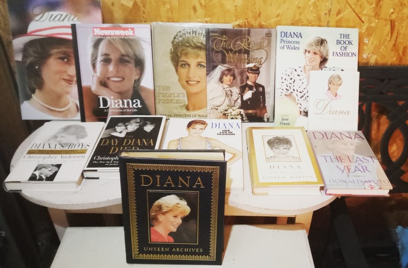 Princess Diana 12-book LOT, including the leather-bound Unseen Archives Book.