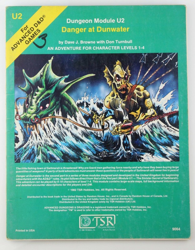 AD&D U2 Danger at Dunwater Marker Browne, Turnbull ORIGINAL