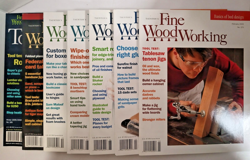 Fine WoodWorking Magazine, 2005 + Annual, 7 Issues, #175-181, Incl 30th Anniv