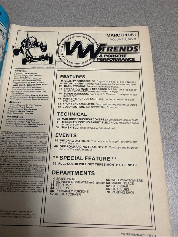 VW Trends Volkswagen Car Magazine Mar/ 1981 /Vol 2 No.3 /F17C gallery