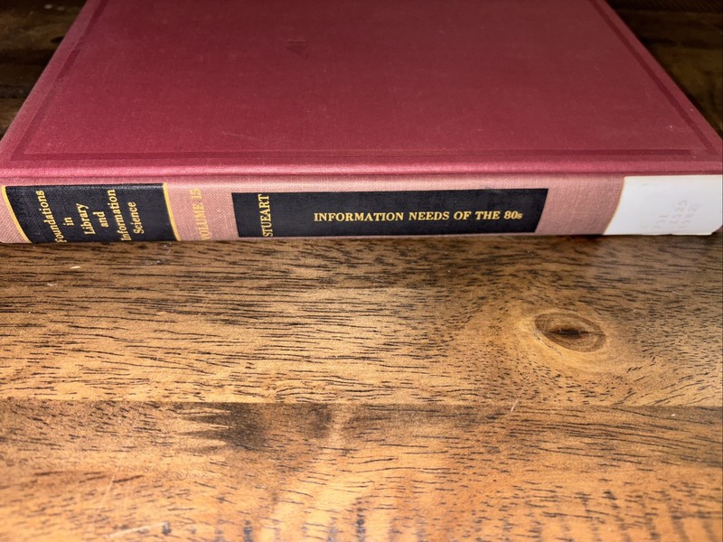 Information Needs Of The 80s Edited By Robert D. Stueart 1982 Hardcover Vol. 15