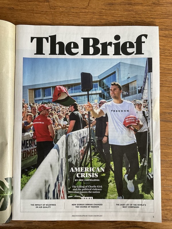 Time magazine 2025 September 29~Enough~Killing Charlie Kirk~Political violence gallery